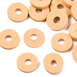 Manuell Polymer Ton Perlen, für DIY Schmuck Bastelbedarf, Disc / Flachrund, heishi Perlen, Mokassin, 6x1 mm, Bohrung: 2 mm, ca. 1175 Stk. / 50 g