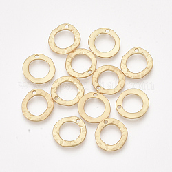 Colgantes de aleación de superficie lisa, anillo, color dorado mate, 18x18x2mm, agujero: 1.8 mm
