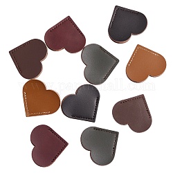 10 Pcs 5 Colors Leather Bookmarks, Page Marker for Book, Heart Shape, Mixed Color, 45x50x5mm, Inner Diameter: 35mm, 2pcs/color