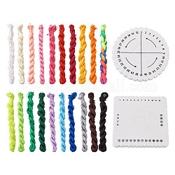 Plateau à tricoter bracelet cheriswelry, planche tressée corde noeud fil fait main, avec du fil de nylon, couleur mixte, 15x0.9 cm, 1 pc