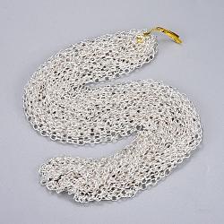 Iron Cable Chains, Unwelded, Oval, Silver Color Plated, 5x4x1mm