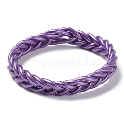 Bracelets extensibles tressés avec cordon en plastique, violet, diamètre intérieur: 2-3/8 pouce (6 cm)
