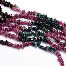 Natural Tourmaline Chips Beads Strands, 5~8x5~8mm, Hole: 1mm, about 16 inch
