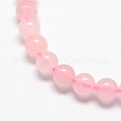 Chapelets de perles en quartz rose naturel, ronde, 4mm, Trou: 0.8mm, Environ 92 pcs/chapelet, 15 pouce ~ 16 pouces