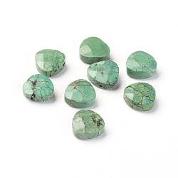 Natürliche Magnesitperlen, gefärbt, facettiert, Dreieck, dunkles Seegrün, 9x9x4 mm, Bohrung: 0.7 mm