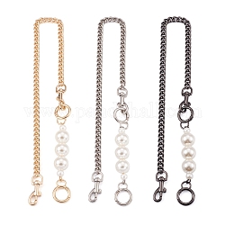 Givenny-eu 3 set 3 cinturini per borsa a catena in lega di zinco di 62x0.9 colori, con perline di resina, anello a molla e fermagli girevoli, accessori per la sostituzione della borsa, colore misto, 1cm, {1}pc / color