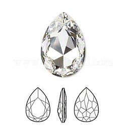 Austrian Crystal Rhinestone, 4327, Crystal Passions, Foil Back, Faceted Pear Fancy Stone, 001_Crystal, 40x27x5mm