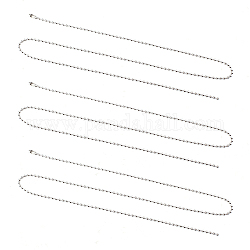 Unicraftale ca. 30pcs 60cm Edelstahl Kugelketten Perlenkette Herstellung Perlenkette Kette für Männer Frauen Schmuckkette DIY Herstellung, Edelstahl Farbe, 2.5 mm