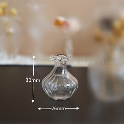Vase en verre miniature de maison de poupée à l’échelle 1:12, pour la mini décoration de la maison bricolage, vase en verre transparent, clair, 26x30mm