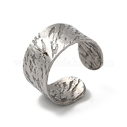304 configuración de anillo de puño de acero inoxidable, anillo texturizado de banda ancha con lazo, color acero inoxidable, 10mm, diámetro interior: 17 mm
