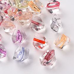 Perles en acrylique transparente, pépites, couleur mixte, 12x11x11mm, Trou: 2mm, environ 633 pcs/500 g