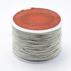 Полиэфирного корда, металлическая нить для украшения ювелирных изделий, серебряные, 1 мм, около 87.48 ярда (80 м) / рулон