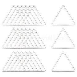 Латунные соединительные колечки, треугольные, серебристый цвет, 21x23x1 мм