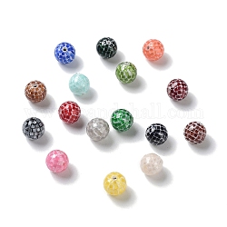 Perline di conchiglia artigianali colorate, tinto, tondo, colore misto, 7.5~8x7.5~8mm, Foro: 1.2~1.4 mm