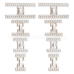 SUPERFINDINGS 8 Sets 4 Styles Alloy Slide Lock Clasp Platinum Layering Clasp Brass Multi Strands Slide Clasps for Jewelry Craft, Hole: 2mm