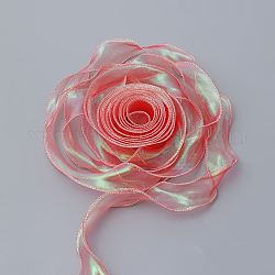 Carta da regalo per fiori in filato a coda di pesce, neve filato nastro onda fascia bouquet di carta, diy artigianato, rosso, 40mm, circa 9m/rotolo