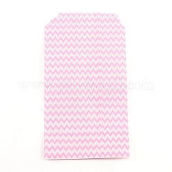 White Kraft Paper Bags, No Handles, Storage Bags, Wave Pattern, Wedding Party Birthday Gift Bag, Pink, 15x8.3x0.02cm