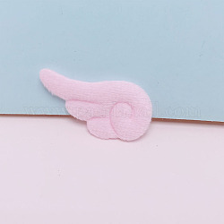 Forma de ala de ángel para coser en accesorios de adorno esponjosos de doble cara, decoración artesanal de costura diy, rosa brumosa, 48x24mm