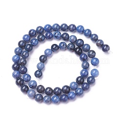 Fili di perle di quarzo dumortierite naturale, tondo, 6mm, Foro: 0.7 mm, circa 62pcs/filo, 15.5 pollice (39.5 cm)