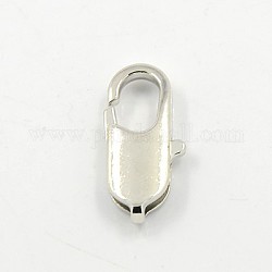 Zinc Alloy Lobster Claw Clasps, for Jewelry Making, Rectangle, Platinum, 20x9x3.5mm