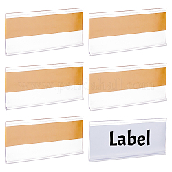 Titular de etiqueta de signo de etiqueta de precio de pvc rectangular, con adhesivo en la espalda, suministros al por menor, Claro, 4.25x10.1x0.35 cm