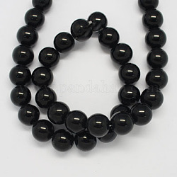 Painted Glass Beads, Round, Black, 16.00mm, Hole: 1.50mm