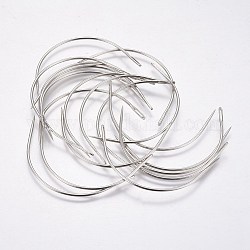 Forma c di aghi curvi, ago per tessitura di capelli, per fare parrucche, platino, 45mm, ago :1.2mm, Foro: 0.8x5.5 mm, circa 25pcs/scatola