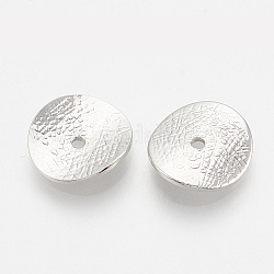Perline di distanziatore in ottone, rotondo e piatto, nichel libero, Vero platino placcato, 11x11x1mm, Foro: 1 mm