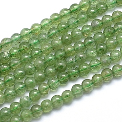 Perles d'apatite verts naturels brins, ronde, 4mm, Trou: 1mm, Environ 93 pcs/chapelet, 15.3 pouce (39 cm)