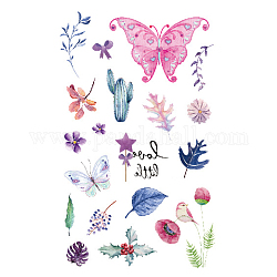 Körperkunst-Tätowierungsaufkleber, entfernbare temporäre Tattoos Papieraufkleber, Schmetterlingsmuster, 12x7.5 cm