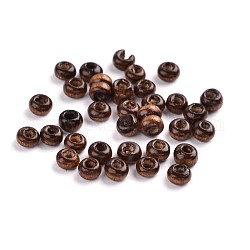Wood Beads, Rondelle, Lead Free, Dyed, Lt.Coffee, 3.5mm wide, 2mm high, hole 1.5mm, about 40000pcs/500g