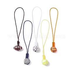 Непрозрачные акриловые подвески на тему спортивного мяча, украшения, плетеная петля из нейлоновой нити, подвесные украшения, разнообразные, разноцветные, 95~96 мм