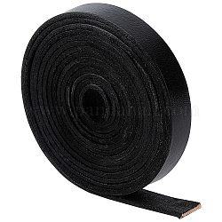 2 m flaches Lederband, für Schmuck machen, Schwarz, 12.5x2 mm, ungefähr 2.19 yards (2m)/pc