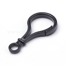 Accessoires de fermoir porte-clés en plastique opaque en forme d'ampoule en forme de bulbe, noir, 51x25x5.5mm, Trou: 6mm