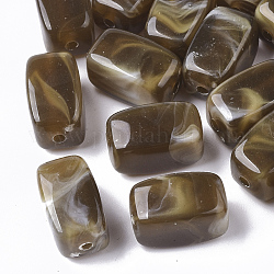 Acryl-Perlen, Nachahmung Edelstein-Stil, Würfel, Kamel, 13x7.5x7.5 mm, Bohrung: 1.6 mm