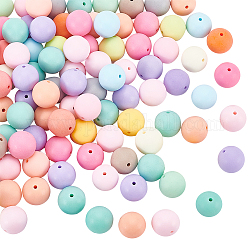 Ph pandahall 100 pièces de grosses perles de bubblegum de 20mm, Perles rondes en acrylique opaque, grandes perles givrées, perles d'espacement amples pour la fabrication de bijoux, bracelets et colliers, artisanat de bricolage, couleur mixte