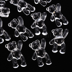 Abalorios de acrílico transparentes, oso, Claro, 37x28x13mm, agujero: 2.5 mm, aproximamente 133 unidades / 500 g