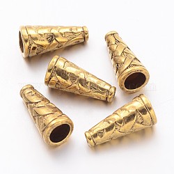 Tibetano estilo aleación perla cono, Sin cadmio y níque y plomo, oro antiguo, 18x8x8mm, agujero: 1 mm