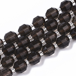 Naturale perle di quarzo fumé fili, tondo, sfaccettato, 7.5x8mm, Foro: 1.2 mm, circa 18~20pcs/filo, 7.48 pollice (19 cm)