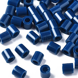 Pe perline fusibile, perline fai da te Melty, tubo, blu scuro, 5x5mm, Foro: 3 mm