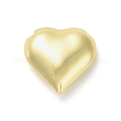 Cremagliera perle di ottone di placcatura,  cadmio& piombo libero, placcato di lunga durata, cuore vuoto, vero placcato oro 18k, 29.5x30x10.5mm, Foro: 3.5 mm