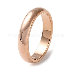 Placcatura ionica (ip) 304 anello da dito semplice a fascia semplice in acciaio inossidabile per donna uomo, oro roso, 4mm, diametro interno: formato degli stati uniti 7 1/4 (17.5 mm)