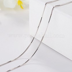 Unisex Brass Box Chain for Necklaces, Silver, 15.74 inch(40cm)