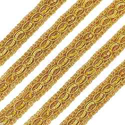 Nastri di filato metallico, nastro jacquard, accessori d'abbigliamento , con paillette, goldenrod, 1-1/8 pollice (30 mm), circa 14.22 iarde (13 m)/carta
