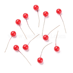 Foam Artificial Christmas Berries with Branch, Simulation Fruit, for Christmas Tree, Home Decorations, Wedding, DIY Crafts, Red, 62~72x15mm, 195~200pcs/bag