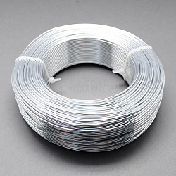 Fil d'aluminium rond, fil d'artisanat en métal pliable, pour la fabrication artisanale de bijoux bricolage, couleur d'argent, 1.5 mm de diamètre, environ 100 m / bibone 