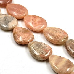Natural Sunstone Graduated Beads Strands, 25x18x6mm, Hole: 1mm, about 16pcs/strand, 15.35inch