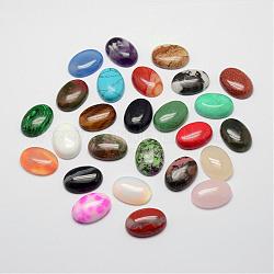 Cabochons naturels et synthétiques mixtes pierre, ovale, 25x18x7~10 mm.