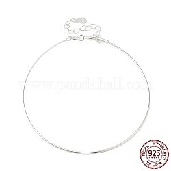 925 Sterling Silber Armreifen, verstellbare DIY-Perlenarmreifen für Frauen, mit S925-Stempel und Drehverschluss, silberfarben plattiert, 6-1/2 Zoll (16.4 cm)