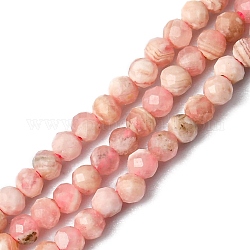Hebras de perlas naturales rhodonite, reronda facetas, 2mm, agujero: 0.8 mm, aproximamente 190 pcs / cadena, 16 pulgada